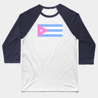 Cuba Flag Baby Pink Baseball T-Shirt